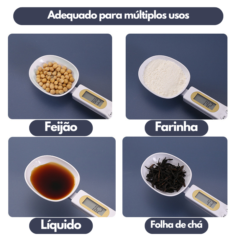 Balança Digital de Colher para Cozinha - Precisão de 500g/0.1g