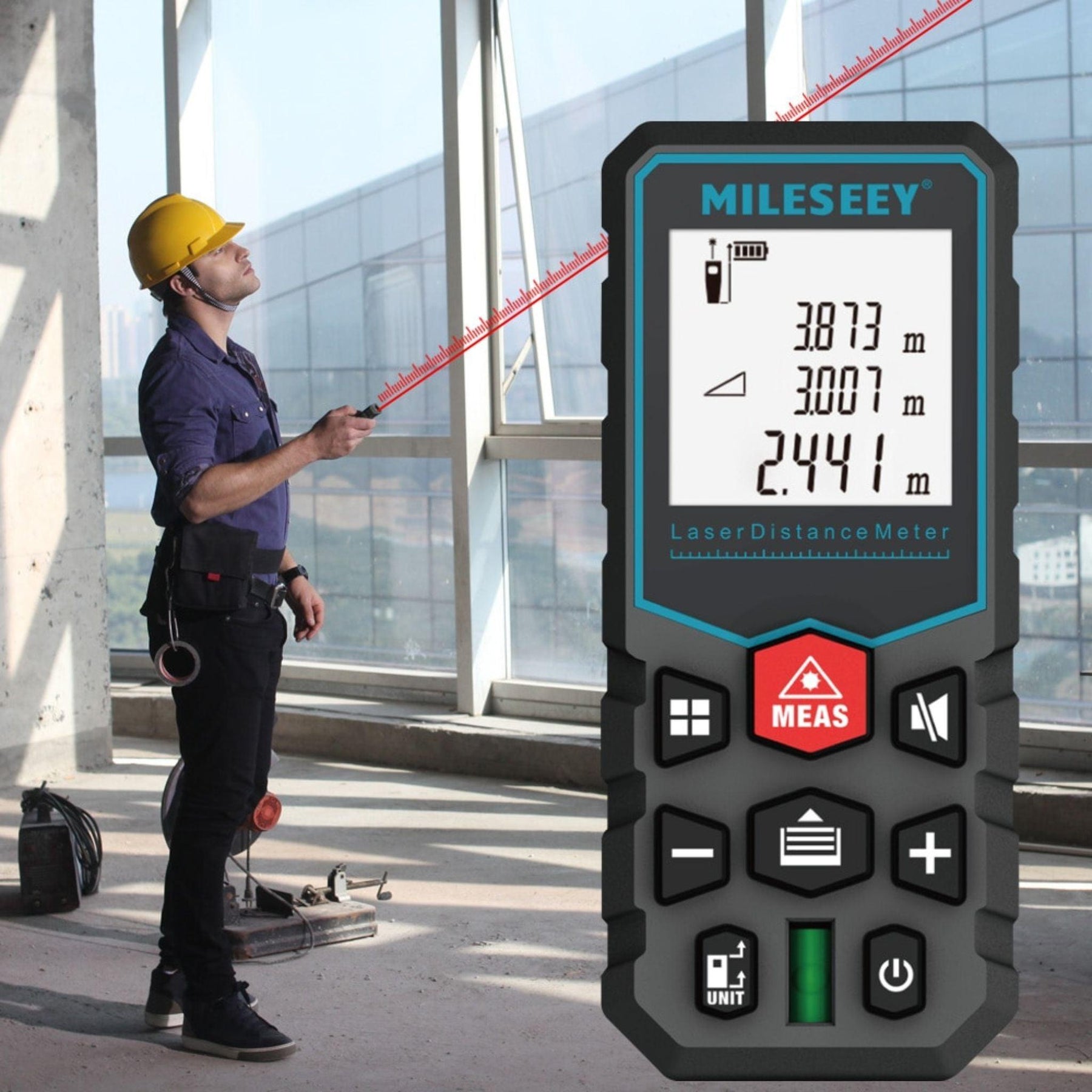 Trena a Laser Digital de 40 metros Mileseey - Alta Precisão Profissional - Hawk Ofertas