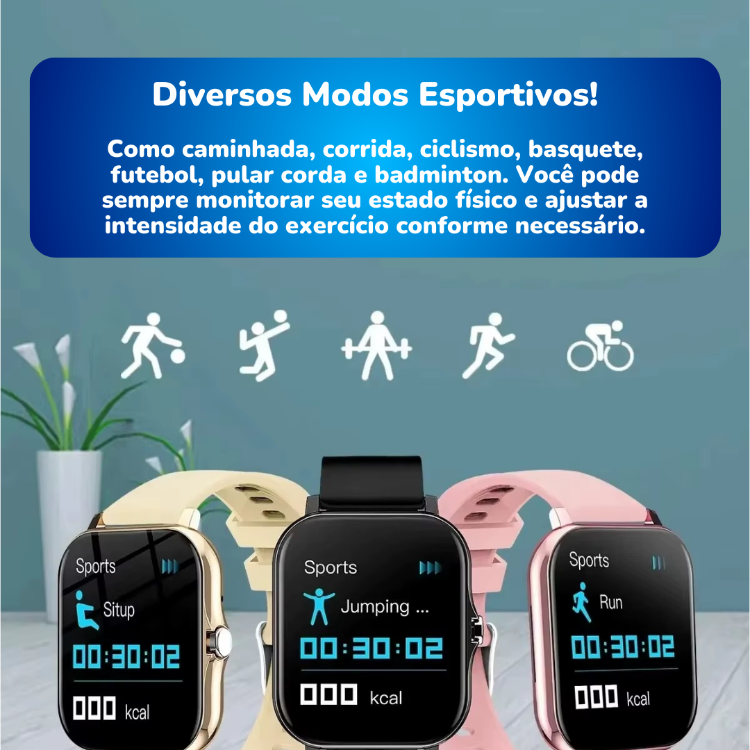Oferta Especial: Smartwatch Inteligente + Fone Bluetooth de Brinde