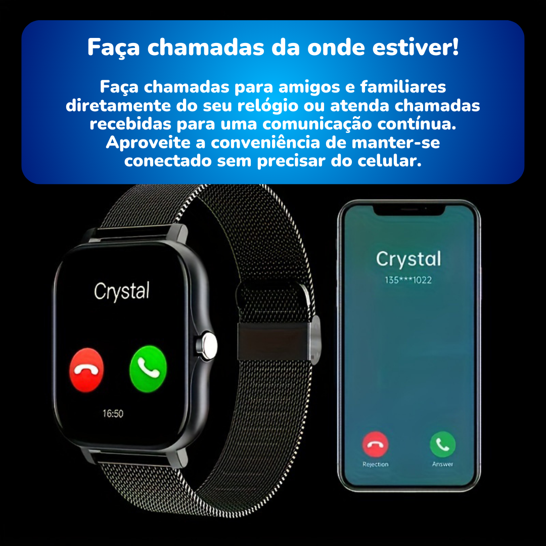 Oferta Especial: Smartwatch Inteligente + Fone Bluetooth de Brinde